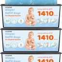 90 Bags Diaper Pail Refills Bags Compatible with Genie Easy Roll Signature & Platinum Diaper Pails | 7-Layer OdorLock Technology | Up to 10 Months Use,3 Pack