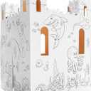 Easy Playhouse Sand Castle - Kids Art & Craft for Indoor & Outdoor Fun, Color, Draw, Doodle Decorate & Personalize a Cardboard Fort, 32 by 32 by 43. 5 inches Age 3and up