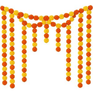 10 Pcs - 5 Feet Marigold Garland for Decoration | Artificial Marigold Flower Garlands for Temple, Door, Diwali, Indian Wedding and Festive Decor 10 Pcs - 5 Feet Marigold Garland for Decoration | Artificial Marigold Flower Garlands for Temple, Door, Diwali, Indian Wedding and Festive Decor