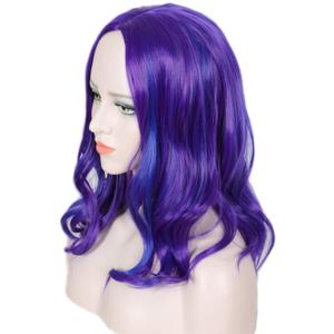 Linfairy Kids Child Purple Wig Halloween Costume Cosplay Wave Wig