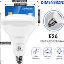 Energetic BR40 LED Light Bulbs,Indoor Flood Light,Dimmable,5000K Daylight,110W Equivalent,1600LM,E26 Base,Recessed Can Lights,High Lumen,Flicker Free,UL Listed,4 Pack
