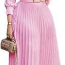 Elainone Women’s 3/4 Sleeve Flared A Line Dress Wedding Guest Casual Semi Formal Office Lady Dresses with Belt, M