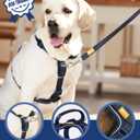 DF Freedom No Pull Martingale Dog Harness, Gentle Control for No Choking, Front Clip Harness with Reflective, Adjustable & Padded Handle for Easy Walking & Training, Navy Blue, 1", Chest 30.4"-45.2"
