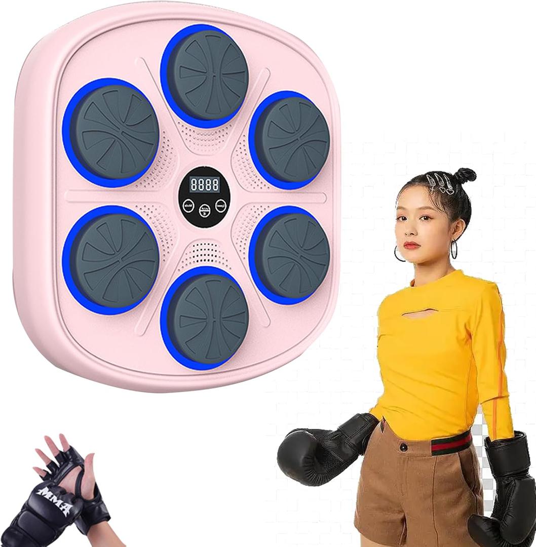 Women's Bluetooth Music Boxing Trainer | Boxing Wall Mount Machine with LED Portable Home Workout Tool | Boost Strength & Endurance | Essential for Fitness Enthusiasts | Compact Design, Easy to Use