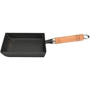 Vikye Tamagoyaki Japanese Omelette Pan/Egg Pan, Mini Frying Pan Iron Omelette Pot Tamagoyaki Wooden Handle Pan Works on Gas, Halogen, Ceramic & Induction Cooktops