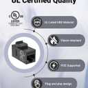VCE CAT6 RJ45 Keystone Couplers (UL Listed), 25-Pack Ethernet Keystone Jack Female to Female UTP for Cat6/Cat5e/Cat5 Network Cable, 1000 Mbps, Black
