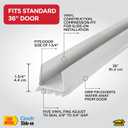 M-D Building Products Vinyl Cinch U-Shape Door Bottom Seal, Slide-On Weatherstripping Draft Stopper, Easy to Install, Fits 36 x 1-3/4 Doors, Fills 3/8- 3/4 Gaps, 43336, White