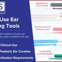 American Hospital Supply Ear Curettes | Ear Pick Wax Removal Tool Cleaner | Individually Wrapped Plastic Ear Cleaner Tools for Teens Adult Pack of 75 (15 of Each Tip Style)