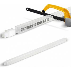 24 Inch Clear Replacement Towel Bar for Ceramic Holder - Cut to Fit Any Size, Spring Loaded Adjustable Plastic Towel Rod for Porcelain Holders, No Demolition Installation