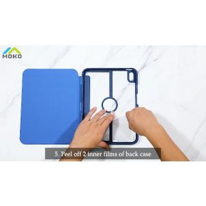 MoKo for iPad 11-inch (A16) 11th Generation Case 2025/ iPad 10th Generation Case with Pencil Holder 2022 10.9 inch, Built-in Screen Protector Clear Back, Multi Angle Viewing Stand