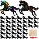 TecUnite 192 Pcs Chinese New Year 2026 Horse Crafts Scratch Art Paper Lunar New Year Horse Crafts Gifts Scratch Painting Gift DIY Hanging Ornaments Chinese Spring Festival Party Favors Home Decor