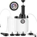 3L Brake Bleeder Kit, Brake Bleeder Vacuum Pump Kit with 1L Brake Bleeder Bottle and 4 Master Cylinder Adapters, Brake Fluid Bleeder Kit Suitable for Most Brake Master Cylinder Reservoirs