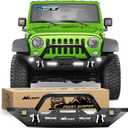 Nilight Front Bumper Compatible for 2007 2008 2009 2010 2011 2012 2013 2014 2015 2016 2017 2018 Jeep Wrangler JK/JKU Rock Crawler Winch Plate