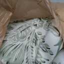 jinchan Linen Floral Curtains for Living Room with Printed Flower 84 Inches Long Light Filtering Farmhouse Window Treatment Vintage Drapes Back Tab Rod Pocket 2 Panels Green on Beige