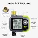 Sprinkler Timer, Watering Timer Brass Inlet for Garden Hose, Programmable Hose Timers w/Rain Delay, Outdoor Soaker Auto& Manual Drip Irrigation Controller System for Lawn Yard Greenhouse