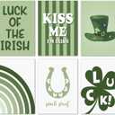 St Patricks Day Wall Art Posters 8x10 Unframed, Green Day Wall Decor for Home Bedroom Nursery Office, 6pcs Boho Lucky Clover Shamrock Rainbow Decor, Spring Holiday Gifts for Family Friends -15