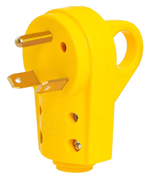 Wadoy 30 Amp RV Plug - Yellow Camper Plug with Handle - 55245