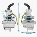 FVRITO PZ20 Carburetor Kit for Tao tao Coolster 125cc 110cc 90cc 70cc 50cc Kazuma Baja Chinese ATV Quad 4 Wheeler SunL NST Roketa Loncin Lifan XR80 CRF70 4 Stroke Go Kart Pit Dirt Bike Parts