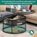 YITAHOME Round Lift Top Coffee Tables for Living Room with Hidden Storage Compartment, Modern Grey Coffee Table with Storage 2 Tiers for Home Decor Office Round Center Tables Living Room Table, Grey, 31.5 inches x 31.5 inches x 18.5 inches