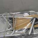 Drive Medical 10210-1 2-Button Folding Walker with Wheels, Rolling Walker, Front Wheel Walker, Lightweight Walkers for Seniors and Adults Weighing Up To 350 Pounds, Adjustable Height, Silver