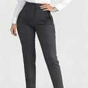 LOVESHOOT Womens Stretchy Dress Pants 2026 Trendy High Waisted Pleated Straight Leg Business Work Casual Trousers (Silver, L)