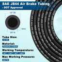 35FT 1/2 DOT Air Line SAE J844 PA12 Nylon Air Hose with Cutter 1/2 OD Pneumatic Tubing DOT Approved 1/2 Air Brake Hose for Air Suspension Kit Truck Trailer Brake System & Fluid Transfer 11m
