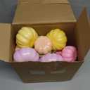 16 Pcs Thanksgiving Fake Pumpkins Fall Decor Colorful Foam Artificial Pumpkin Fall Party Decorations Harvest Assorted Size Faux Foam Decor for Thanksgiving Autumn Halloween Party(Pastel Color)