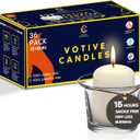 Candle Charisma Ivory Unscented Votive Candles - 15 Hour Burn time - Set of 36 for Dinner, Wedding, Halloween and Holiday Decorations