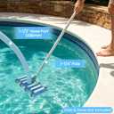 Poolvio 14" Ultra-Weighted Pool Vacuum Head with Wheels, Flexible Manual Pool Cleaner with Bottom Brushes & Swivel Handle for Deep Cleaning Inground Pools, 1.5" Hose Port (NO Pole & Hose)