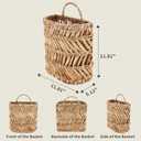 SHCMSADO Wicker Hanging Basket Handmade Woven Hanging Storage Basket Natural Wicker Decorative Baskets for House Garden Wedding Wall Decorations,12*5*12