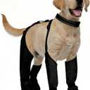 All-in-One Dog Suspender Boots for Small, Medium & Large Dogs Waterproof Paw Protectors with Non-Slip Sole & Reflective Straps, Ideal for Rain, Snow, and Hiking (Black, M)