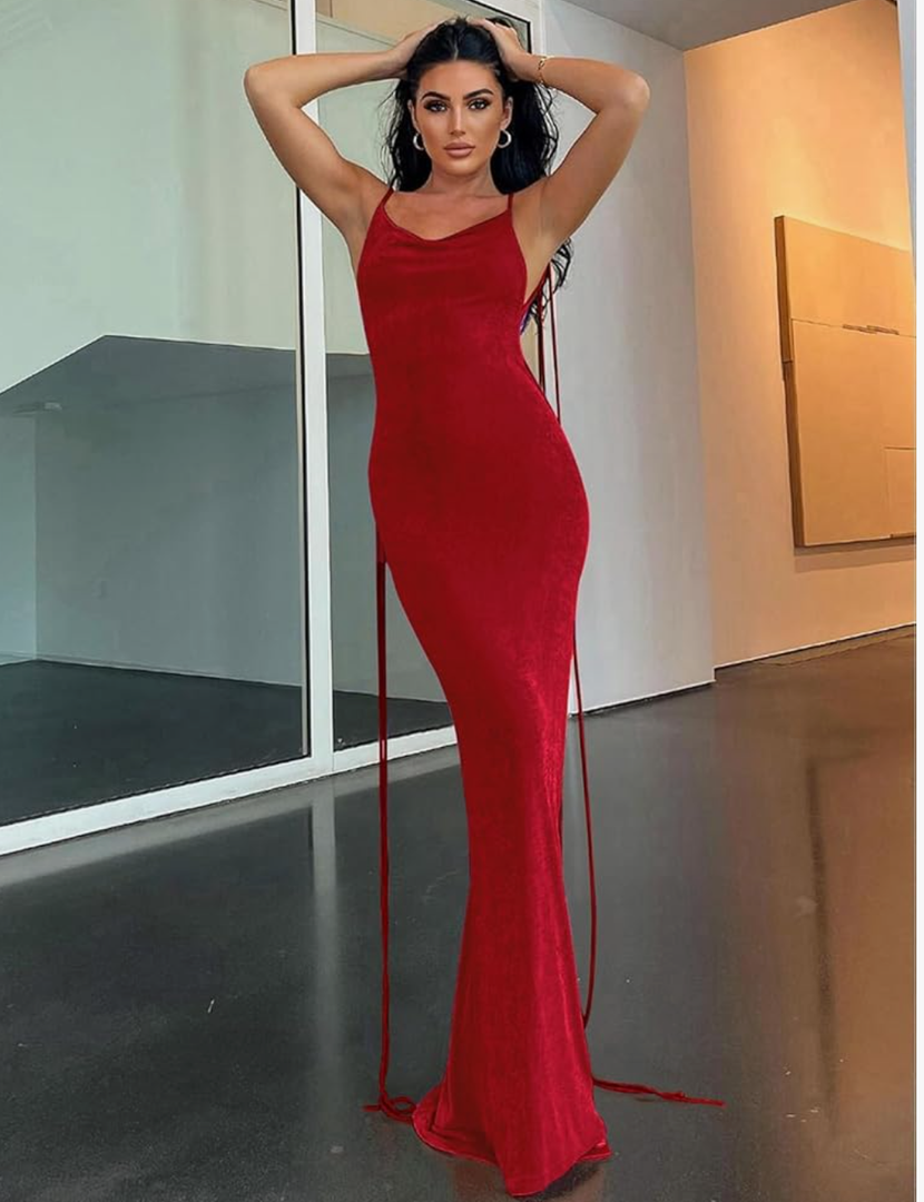 Womens Summer Backless Bodycon Dress, Medium 