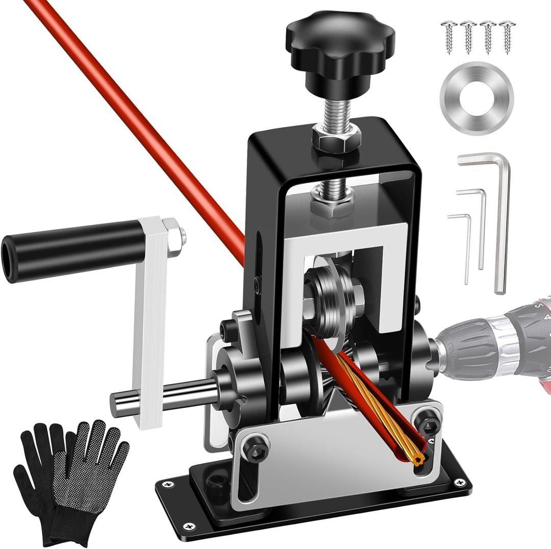 Trivd Frol Manual Wire Stripping Machine, Gauge Wire 0.06"-1", Scrapping Copper Wire Peeler Machine, Drill Powered/Hand Crank Dual-drive Wire Stripper Tool for Scrap Copper Recycling & DIY etc.