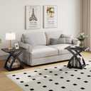 ChooChoo End Side Table, Modern End Table with Storage Shelf, X-Design Side Table Living Room (Black)