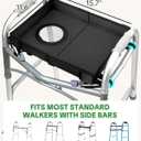 FANGSUN Walker Tray for Folding Walker 2.0 Upgraded Detachable Tray for Walkers with Extended Straps & Cup Holder, Fits Standard Folding Walkers with Side Bars, Mobility Accessory for Seniors