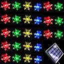 Solar Christmas Lights Outdoor Waterproof Decorations 20 Ft 30 LED Snowflake String Fairy Lights with 8 Lighting Modes for Wedding, Party, Tree, Room, Garden, Patio, Yard, Home