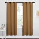 NICETOWN Sleek Blackout Curtains 72 inches Length for Windows, Noise Reducing and Block Draft Panels for Door Doorway Laundry Office Luxury Decor Theme (2 Panels, Gold Brown, W34 x L72 -Inch)