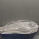 80L Large Cotton Rope Laundry Basket for Bedroom & Laundry Room, Tall Clothes Hamper with Sturdy Handles, Neutral Storage Bin Capable of Holding Blankets and Toys (Dark Blue& White)