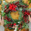 8 Pcs Artificial Christmas Floral Picks, Faux Pine Sprays with Red Berries, Holly Leaves & Pinecones, Greenery for DIY Crafts, Garland, Wreath, Xmas Tree Decor