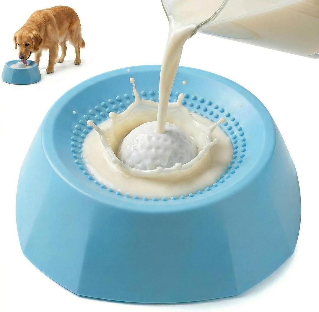 Dog Lick Bowl, Dog Cat Enrichment Toys - Interactive Slow Feeder & Anxiety Relief Treat Dispenser with Non-Slip Base for Puppy Kitten Mental Stimulation (Large Size-Dog)