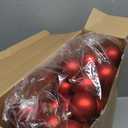 Wettarn 100 Pcs 2.36 Inch Christmas Ball Ornaments with Lid Rope Blank Plastic Hanging Christmas Tree Fillable Balls Ornament for DIY Crafts Xmas Holiday Party Decoration, Red