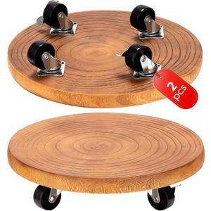 Yangbaga 2Pack 12inches Tree Plant Stand with Wheels,Rolling Plant Caddy with Wheels Heavy Duty- Plant Rollers with Lockable Casters for Outdoor /Indoor/Plant Pot/Flower Pot/Patio