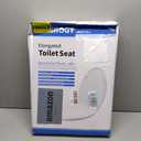 Toilet Seat Elongated, Slow Close Hinges, Four Non-Slip Bumpers, Easy to Install and Clean, Durable Plastic, White Two Sets of Mounting Parts Included
