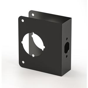 Door Knob Reinforcement Plate Matte Black, Fits 1-3/8" Doors, 2-3/8" Backset, Door Lock and Door Knob Cover Plate, Deadbolt Cover Plate, Reinforce and Repair Wood or Metal Doors