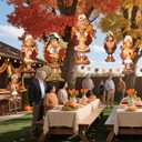 6 Pcs Thanksgiving Turkey Windsocks Thanksgiving Outdoor Decorations Boy Girl Turkey Hanging Windsocks for Tree Lawn Patio Fall Yard Decor for Home Party Garden Wall Balcony Decoration