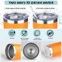 ATIKZHE 20oz Tumbler with Straw and Brush, Stainless Steel Vacuum Insulated tumbler, Double Wall Insulated Coffee Tumbler for Outdoor, Home, Travel,Office (Orange,1pcs)