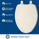 Bemis Ashland Modern Wood Toilet Seat with Decorative Edge, Slow Close, Secure Hinges, Made in USA, Elongated, Biscuit