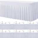 6 Pack Spandex White Table Clothes for 6 Foot Rectangle Tables, Wrinkle Free Stretch Table Cloths 6ft Fitted Tablecover Desk Skirt for Birthday Parties Wedding Banquet Baby Shower