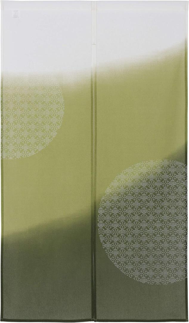 dooryway Curtain W33.5 x L59 Tapestry Japanese noren Blur (Green)