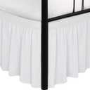 Biscaynebay Wrap Around Bed Skirts with Split Corners for Queen Beds 12" Drop, White Adjustable Elastic Dust Ruffles Easy Fit Wrinkle & Fade Resistant Silky Luxurious Fabric Machine Washable